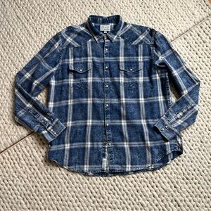 Lucky Brand Blue Plaid Flannel Shirt | xxlarge